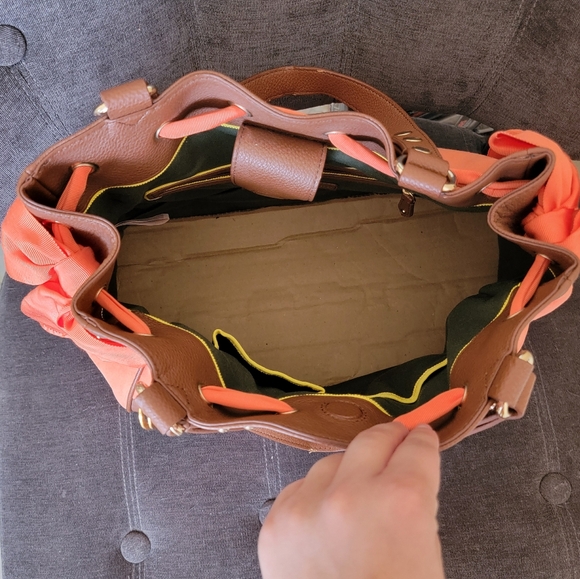 Y2K Juicy Couture Velour Daydreamer Malibu Palm Tree Bag in Orange/Brown RARE - Picture 7 of 9